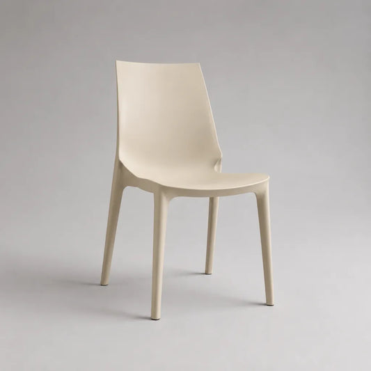Sedia da pranzo impilabile in polipropilene beige, 46 × 52 × 82 cm